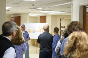 Dr. Andrea Benson, St. Luke's anesthesiologist, explains the new features of the PACU